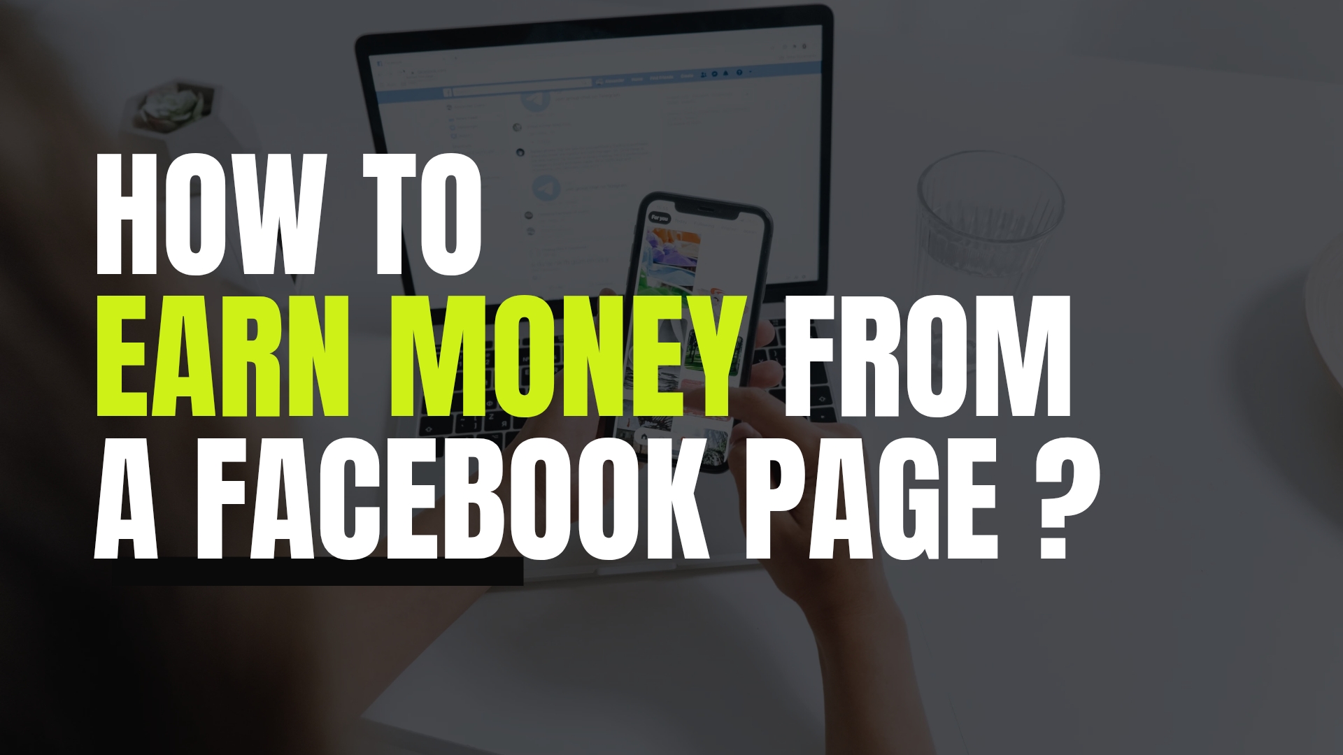 Casual person working on their Facebook page and earning online