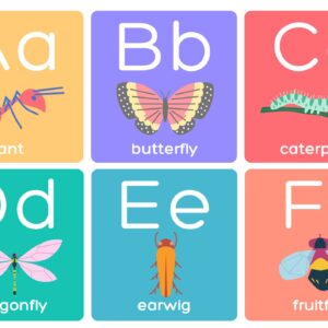 Colorful digital alphabet flashcards for kids learning ABCs