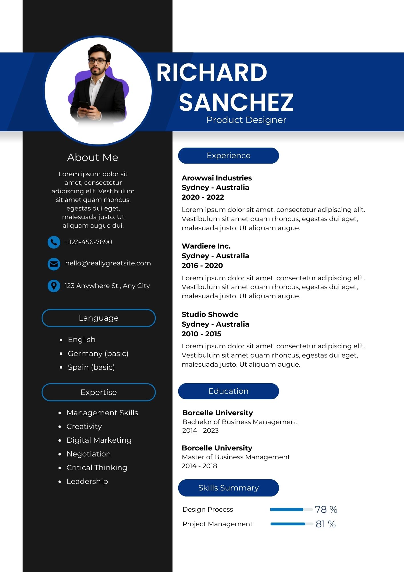 Professional Product Designer CV Template | Editable Resume (Digital Download)